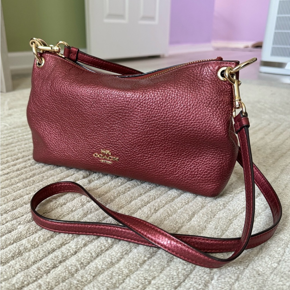 COACH leather burgundy crossbody purse